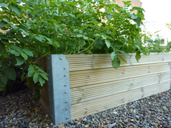 Natural Finish Raised Beds with Galvenised Corners by Plowman Brothers